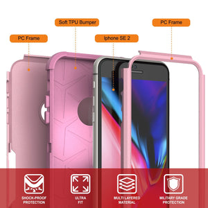 Punkcase for iPhone SE Belt Clip Multilayer Holster Case [Patron Series] [Pink] (Color in image: Mint-Pink)
