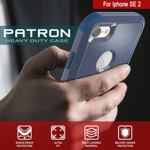 Punkcase for iPhone SE Belt Clip Multilayer Holster Case [Patron Series] [Navy] (Color in image: Red-Black)