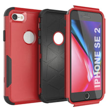 Cargar imagen en el visor de la galería, Punkcase for iPhone SE Belt Clip Multilayer Holster Case [Patron Series] [Red-Black] 
