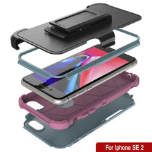 Load image into Gallery viewer, Punkcase for iPhone SE Belt Clip Multilayer Holster Case [Patron Series] [Mint-Pink] 

