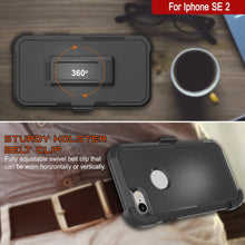 Cargar imagen en el visor de la galería, Punkcase for iPhone SE Belt Clip Multilayer Holster Case [Patron Series] [Black] 
