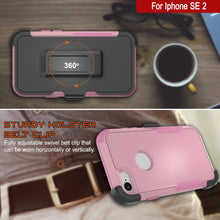 Cargar imagen en el visor de la galería, Punkcase for iPhone SE Belt Clip Multilayer Holster Case [Patron Series] [Pink] 
