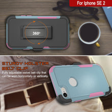 Load image into Gallery viewer, Punkcase for iPhone SE Belt Clip Multilayer Holster Case [Patron Series] [Mint-Pink] 
