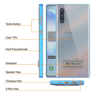 Galaxy Note 10 Lucid 3.0 PunkCase Armor Cover w/Integrated Kickstand and Screen Protector [Blue] (Color in image: Black)