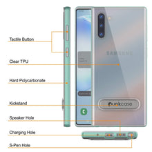 Cargar imagen en el visor de la galería, Galaxy Note 10 Lucid 3.0 PunkCase Armor Cover w/Integrated Kickstand and Screen Protector [Teal] (Color in image: Black)
