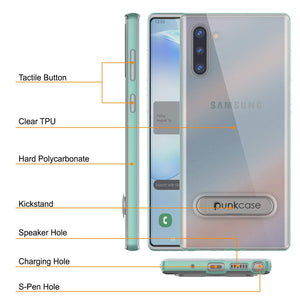 Galaxy Note 10 Lucid 3.0 PunkCase Armor Cover w/Integrated Kickstand and Screen Protector [Teal] (Color in image: Black)