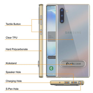 Galaxy Note 10 Lucid 3.0 PunkCase Armor Cover w/Integrated Kickstand and Screen Protector [Gold] (Color in image: Black)