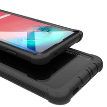 Cargar imagen en el visor de la galería, PunkCase Galaxy S10 Case, [Spartan Series] Clear Rugged Heavy Duty Cover W/Built in Screen Protector [Black] (Color in image: light green)
