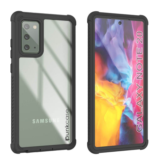 Punkcase Galaxy Note 20 Case, [Spartan Series] Black Rugged Heavy Duty Cover W/Built in Screen Protector (Color in image: Black)