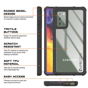 Punkcase Galaxy Note 20 Case, [Spartan Series] Purple Rugged Heavy Duty Cover W/Built in Screen Protector (Color in image: Pink)