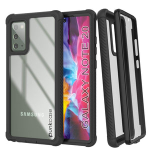 Punkcase Galaxy Note 20 Case, [Spartan Series] Clear Rugged Heavy Duty Cover W/Built in Screen Protector (Color in image: Light Blue)