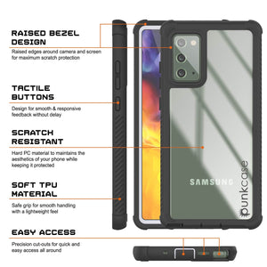Punkcase Galaxy Note 20 Case, [Spartan Series] White Rugged Heavy Duty Cover W/Built in Screen Protector (Color in image: Pink)