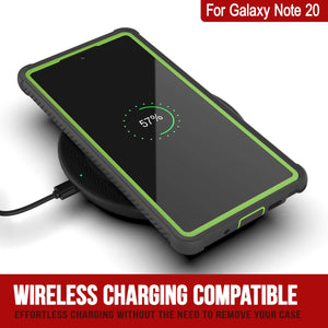 Punkcase Galaxy Note 20 Case, [Spartan Series] Light Green Rugged Heavy Duty Cover W/Built in Screen Protector (Color in image: Black)