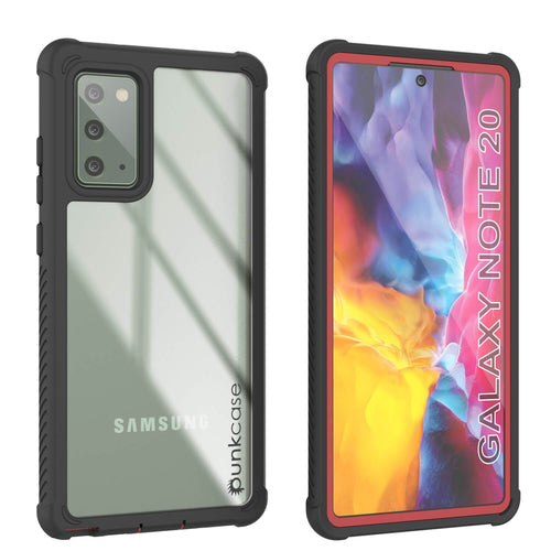 Punkcase Galaxy Note 20 Case, [Spartan Series] Red Rugged Heavy Duty Cover W/Built in Screen Protector (Color in image: Red)