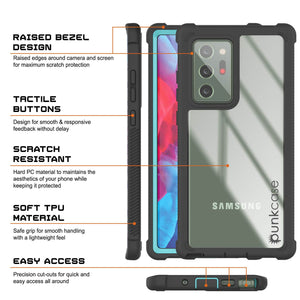 Punkcase Galaxy Note 20 Ultra Case, [Spartan Series] Teal Rugged Heavy Duty Cover W/Built in Screen Protector (Color in image: Pink)