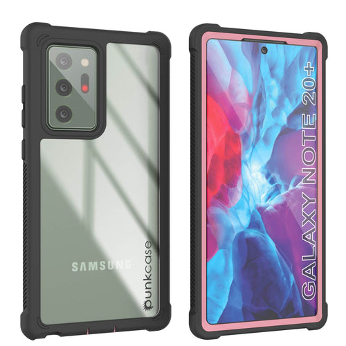 Punkcase Galaxy Note 20 Ultra Case, [Spartan Series] Pink Rugged Heavy Duty Cover W/Built in Screen Protector (Color in image: Pink)