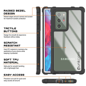Punkcase Galaxy Note 20 Ultra Case, [Spartan Series] White Rugged Heavy Duty Cover W/Built in Screen Protector (Color in image: Pink)