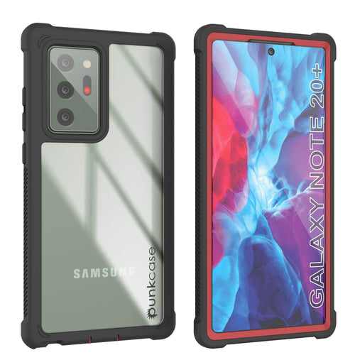 Punkcase Galaxy Note 20 Ultra Case, [Spartan Series] Red Rugged Heavy Duty Cover W/Built in Screen Protector (Color in image: Red)