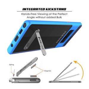Galaxy Note 8 Case, PUNKcase [LUCID 3.0 Series] Armor Cover w/Integrated Kickstand [Blue] (Color in image: Grey)