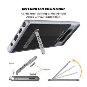 Galaxy Note 8 Case, PUNKcase [LUCID 3.0 Series] Armor Cover w/Integrated Kickstand [Silver] (Color in image: Grey)