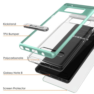 Galaxy Note 8 Case, PUNKcase [LUCID 3.0 Series] Armor Cover w/Integrated Kickstand [Teal] (Color in image: Red)