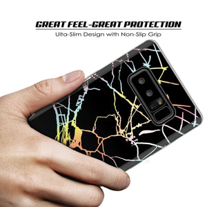 Punkcase Galaxy Note 8 Marble Case, Protective Full Body Cover W/PunkShield Screen Protector (Black Mirage) (Color in image: Rose Mirage)