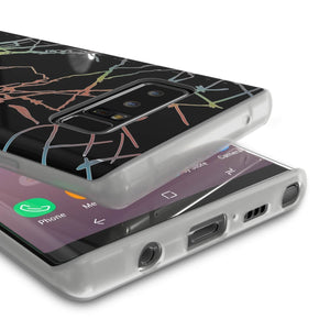 Punkcase Galaxy Note 8 Marble Case, Protective Full Body Cover W/PunkShield Screen Protector (Black Mirage) (Color in image: Blanco Marmo)
