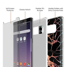 Load image into Gallery viewer, Punkcase Galaxy Note 8 Marble Case, Protective Full Body Cover W/PunkShield Screen Protector (Black Mirage) (Color in image: Blue Marmo)
