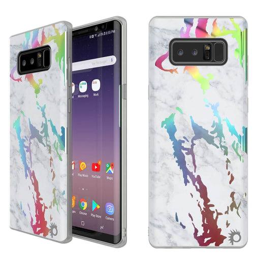 Punkcase Galaxy Note 8 Marble Case, Protective Full Body Cover W/PunkShield Screen Protector (Blanco Marmo) (Color in image: Blanco Marmo)
