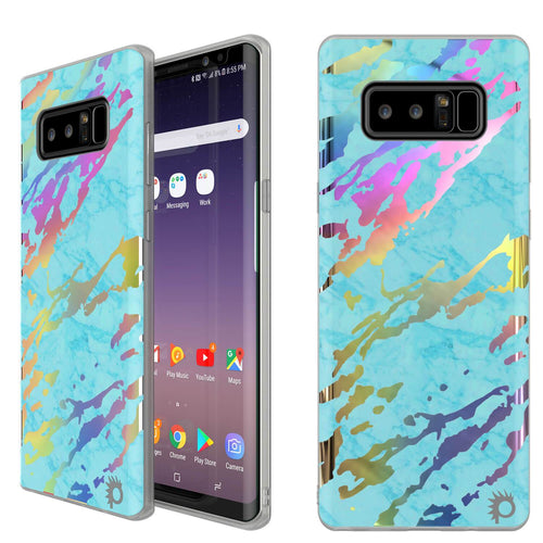 Punkcase Galaxy Note 8 Marble Case, Protective Full Body Cover W/PunkShield Screen Protector (Teal Onyx) (Color in image: Teal Onyx)