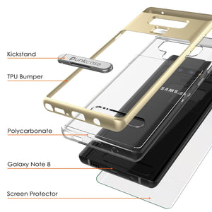 Galaxy Note 9 Lucid 3.0 PunkCase Armor Cover w/Integrated Kickstand and Screen Protector [Gold] (Color in image: Rose Gold)