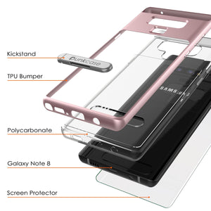 Galaxy Note 9 Lucid 3.0 PunkCase Armor Cover w/Integrated Kickstand and Screen Protector [Rose Gold] (Color in image: Teal)