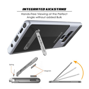 Galaxy Note 9 Lucid 3.0 PunkCase Armor Cover w/Integrated Kickstand and Screen Protector [Silver] (Color in image: Grey)