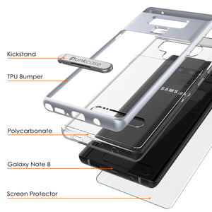 Galaxy Note 9 Lucid 3.0 PunkCase Armor Cover w/Integrated Kickstand and Screen Protector [Silver] (Color in image: Gold)