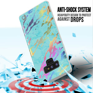 Galaxy Note 9 Full Body W/ Screen Protector Marble Case [Teal Onyx] (Color in image: Rose Mirage)