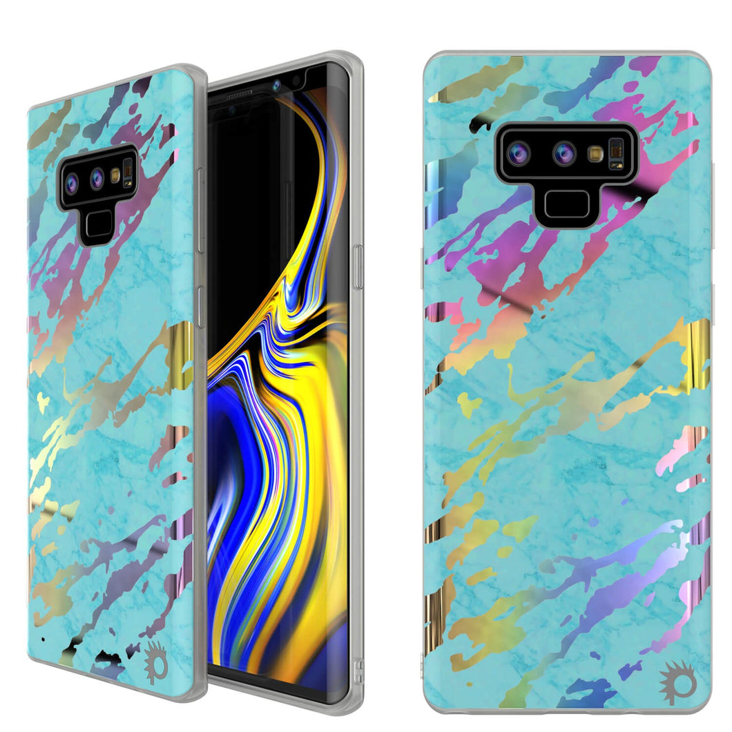Galaxy Note 9 Full Body W/ Screen Protector Marble Case [Teal Onyx] (Color in image: Teal Onyx)