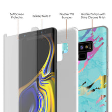 Load image into Gallery viewer, Galaxy Note 9 Full Body W/ Screen Protector Marble Case [Teal Onyx] (Color in image: Black Mirage)
