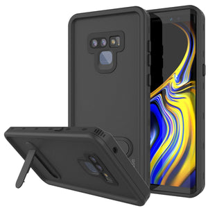 PunkCase Galaxy Note 9 Waterproof Case, [KickStud Series] Armor Cover [Black] (Color in image: Black)