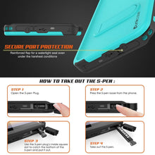 Cargar imagen en el visor de la galería, PunkCase Galaxy Note 9 Waterproof Case, [KickStud Series] Armor Cover [Teal] (Color in image: Light Blue)
