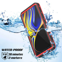 Cargar imagen en el visor de la galería, PunkCase Galaxy Note 9 Waterproof Case, [KickStud Series] Armor Cover [Red] (Color in image: Black)
