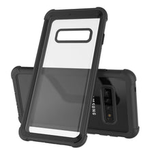 Cargar imagen en el visor de la galería, PunkCase Galaxy S10 Plus Case, [Spartan Series] Clear Rugged Heavy Duty Cover W/Built in Screen Protector [Black] (Color in image: red)
