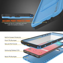 Load image into Gallery viewer, Galaxy S10+ Plus Waterproof Case, Punkcase [KickStud Series] Armor Cover [Light Blue] (Color in image: Black)
