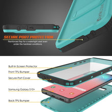 Load image into Gallery viewer, Galaxy S10+ Plus Waterproof Case, Punkcase [KickStud Series] Armor Cover [Teal] (Color in image: Black)
