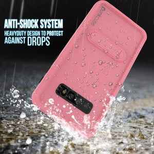 Galaxy S10+ Plus Waterproof Case, Punkcase [KickStud Series] Armor Cover [Pink] (Color in image: White)