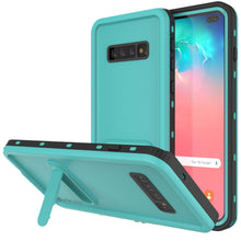 Load image into Gallery viewer, Galaxy S10+ Plus Waterproof Case, Punkcase [KickStud Series] Armor Cover [Teal] (Color in image: Teal)
