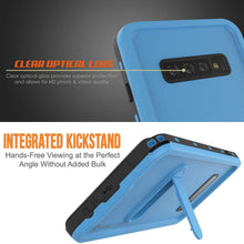 Load image into Gallery viewer, Galaxy S10+ Plus Waterproof Case, Punkcase [KickStud Series] Armor Cover [Light Blue] (Color in image: White)
