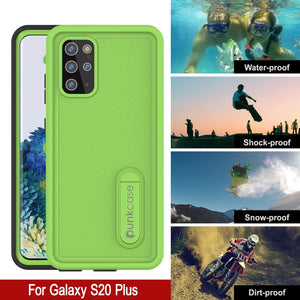 Galaxy S20+ Plus Waterproof Case, Punkcase [KickStud Series] Armor Cover [Light Green] (Color in image: Black)