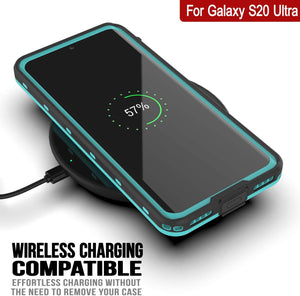 Galaxy S20 Ultra Waterproof Case, Punkcase [KickStud Series] Armor Cover [Teal] (Color in image: Light Green)