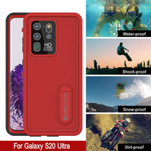 Load image into Gallery viewer, Galaxy S20 Ultra Waterproof Case, Punkcase [KickStud Series] Armor Cover [Red] (Color in image: Black)
