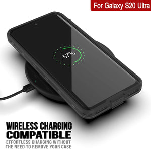 Galaxy S20 Ultra Waterproof Case, Punkcase [KickStud Series] Armor Cover [Black] (Color in image: Red)